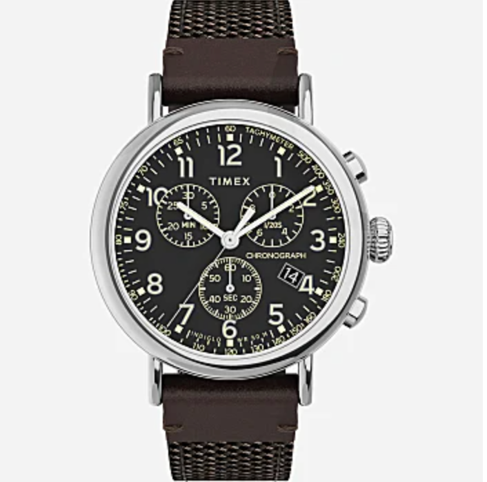 Timex - Standard Chronograph 41mm Watch - Brown Hybrid