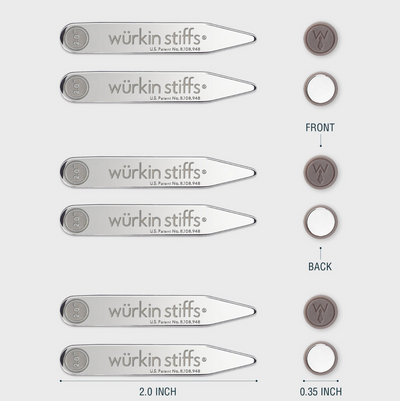 Wurkin Stiffs - 2" Power Stays Magnetic Collar Stays - 3 Pair