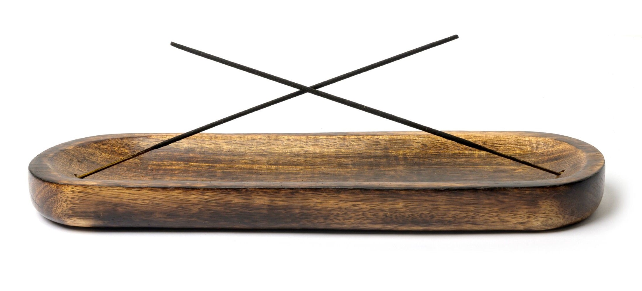 Wood Boat Incense Stick Burner 12"x4"