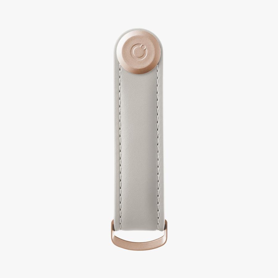 Orbitkey Leather Key Organiser - Stone/Rose Gold