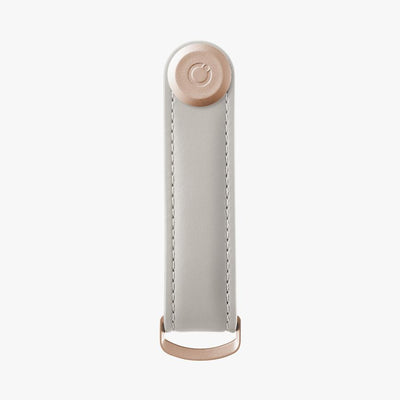 Orbitkey Leather Key Organiser - Stone/Rose Gold