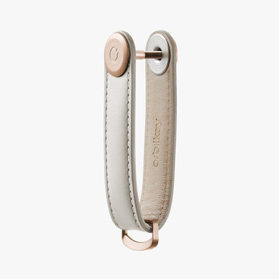 Orbitkey Leather Key Organiser - Stone/Rose Gold